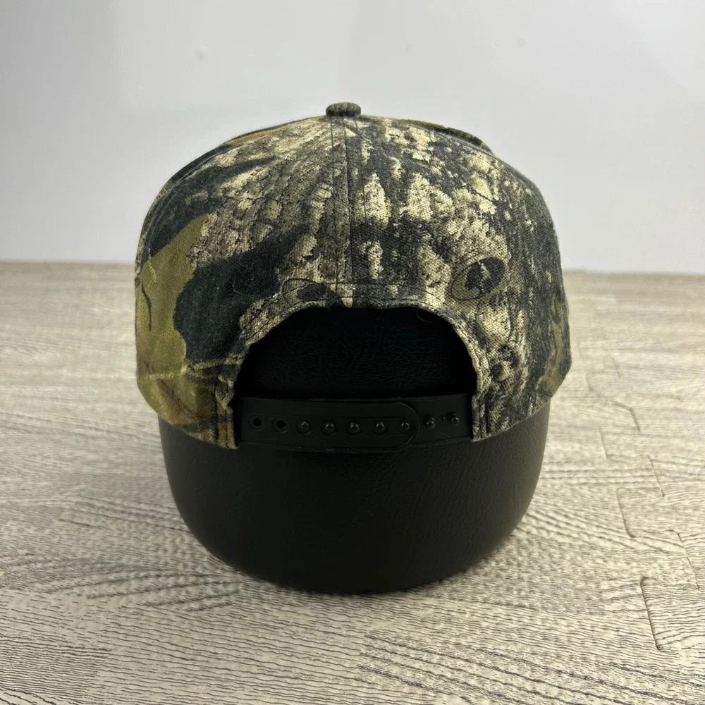 Vintage 90s Whitetails Unlimited Camo Realtree Hat Cap Snap Back Brown Grunge